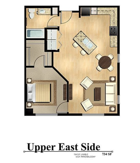 Upper East Side 1 bed 1 bath 734